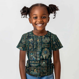 Egyptian Hieroglyphs And Deities Kid T shirt