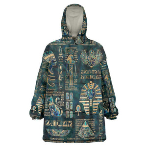 Egyptian Hieroglyphs And Deities KId Wearable Blanket Hoodie