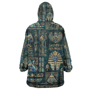 Egyptian Hieroglyphs And Deities KId Wearable Blanket Hoodie