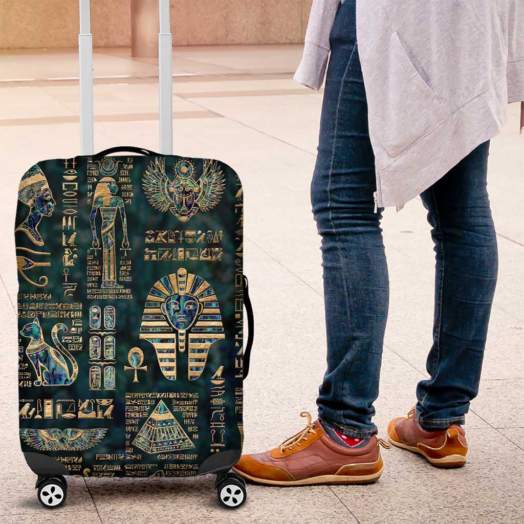 Egyptian Hieroglyphs And Deities Luggage Cover