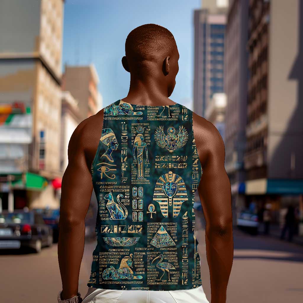 Egyptian Hieroglyphs And Deities Men Tank Top