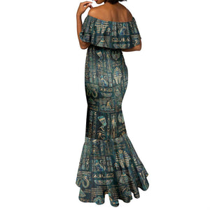 Egyptian Hieroglyphs And Deities Mermaid Dress