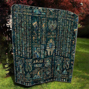 Egyptian Hieroglyphs And Deities Quilt