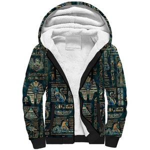 Egyptian Hieroglyphs And Deities Sherpa Hoodie