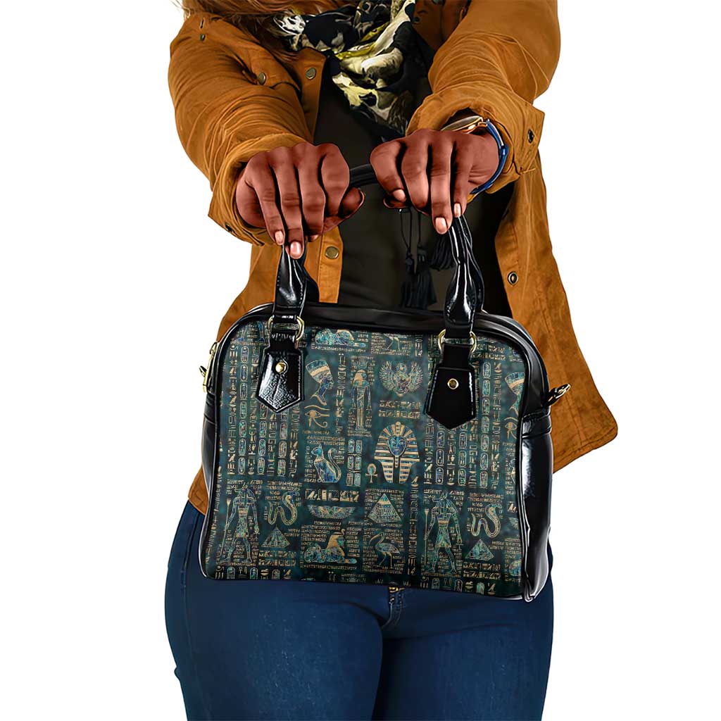 Egyptian Hieroglyphs And Deities Shoulder Handbag