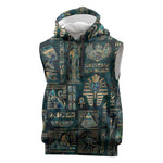 Egyptian Hieroglyphs And Deities Sleeveless Hoodie - African Pride