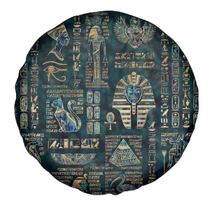 Egyptian Hieroglyphs And Deities Spare Tire Cover