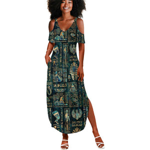 Egyptian Hieroglyphs And Deities Summer Maxi Dress