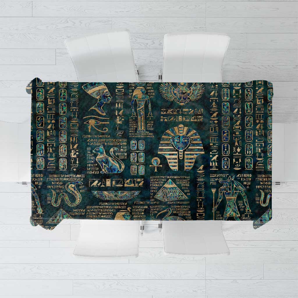 Egyptian Hieroglyphs And Deities Tablecloth