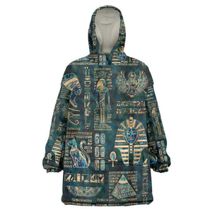 Egyptian Hieroglyphs And Deities Wearable Blanket Hoodie