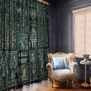 Egyptian Hieroglyphs And Deities Window Curtain