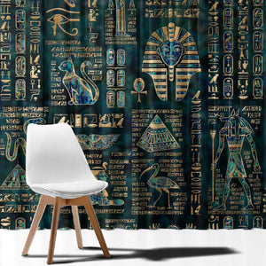 Egyptian Hieroglyphs And Deities Window Curtain