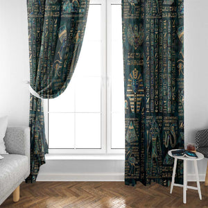 Egyptian Hieroglyphs And Deities Window Curtain