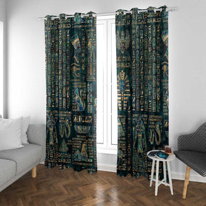 Egyptian Hieroglyphs And Deities Window Curtain