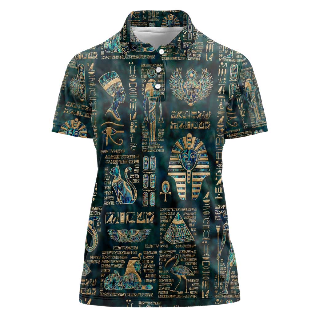 Egyptian Hieroglyphs And Deities Women Polo Shirt