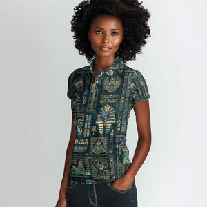 Egyptian Hieroglyphs And Deities Women Polo Shirt