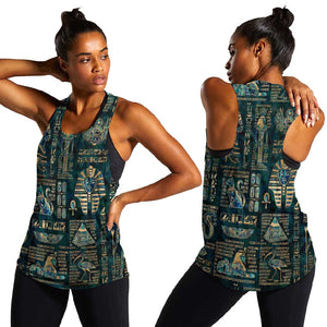 Egyptian Hieroglyphs And Deities Women Racerback Tank