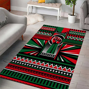 Power Fist And Patterns In Pan African Area Rug