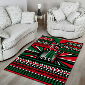 Power Fist And Patterns In Pan African Area Rug