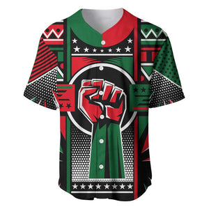 Power Fist And Patterns In Pan African Baseball Jersey