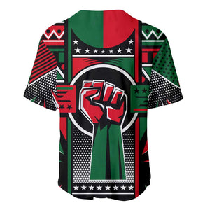 Power Fist And Patterns In Pan African Baseball Jersey