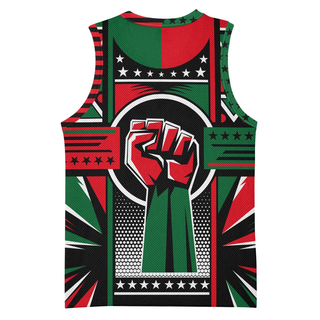 Power Fist And Patterns In Pan African Basketball Jersey DT02