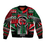 Power Fist And Patterns In Pan African Bomber Jacket
