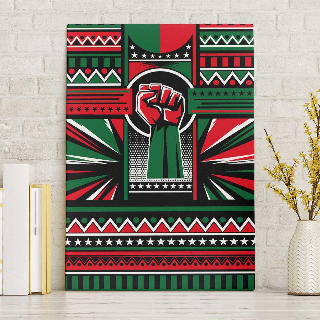 Power Fist And Patterns In Pan African Canvas Wall Art