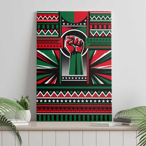 Power Fist And Patterns In Pan African Canvas Wall Art