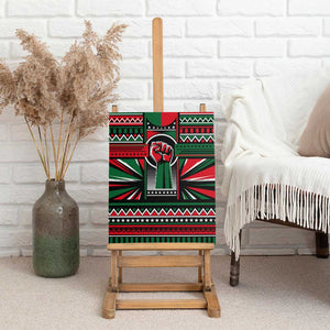 Power Fist And Patterns In Pan African Canvas Wall Art