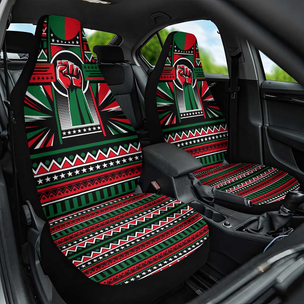 Power Fist And Patterns In Pan African Car Seat Cover