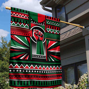 Power Fist And Patterns In Pan African Garden Flag