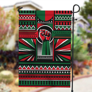 Power Fist And Patterns In Pan African Garden Flag