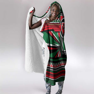 Power Fist And Patterns In Pan African Hooded Blanket