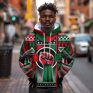 Power Fist And Patterns In Pan African Hoodie