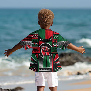 Power Fist And Patterns In Pan African Kid Hawaiian Shirt