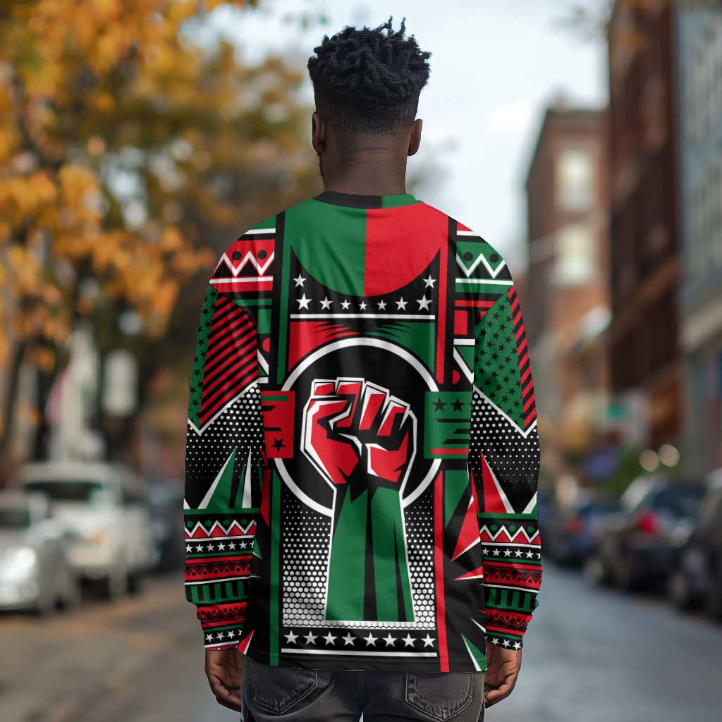 Power Fist And Patterns In Pan African Long Sleeve Shirt DT02