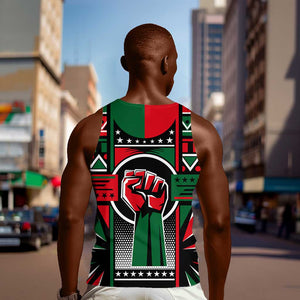 Power Fist And Patterns In Pan African Men Tank Top