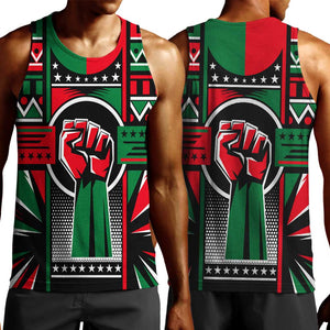 Power Fist And Patterns In Pan African Men Tank Top