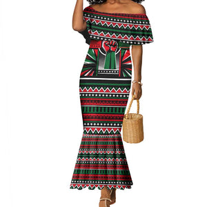 Power Fist And Patterns In Pan African Mermaid Dress