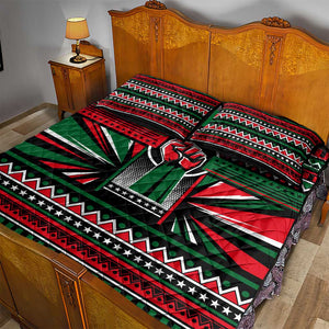 Power Fist And Patterns In Pan African Quilt Bed Set