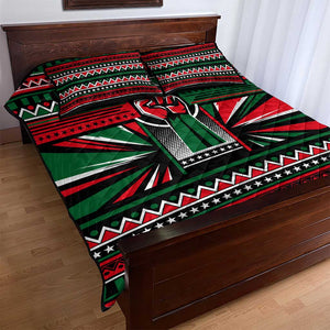 Power Fist And Patterns In Pan African Quilt Bed Set