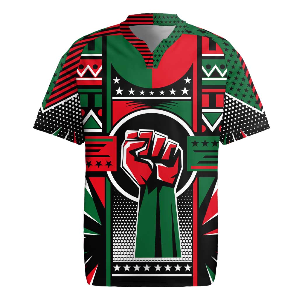 Power Fist And Patterns In Pan African Rugby Jersey