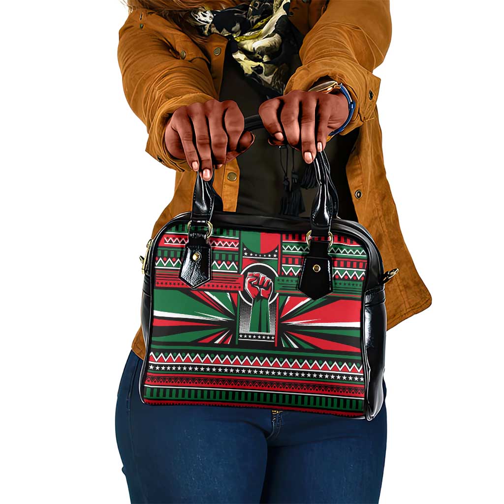 Power Fist And Patterns In Pan African Shoulder Handbag