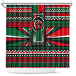 Power Fist And Patterns In Pan African Shower Curtain