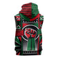 Power Fist And Patterns In Pan African Sleeveless Zip Hoodie - African Pride