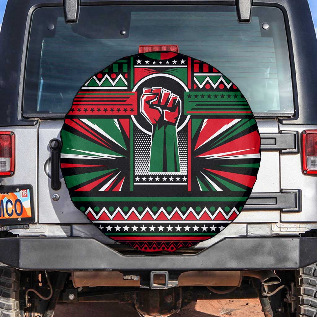 Power Fist And Patterns In Pan African Spare Tire Cover