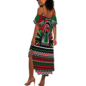 Power Fist And Patterns In Pan African Summer Maxi Dress