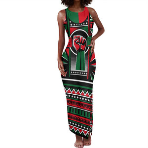 Power Fist And Patterns In Pan African Tank Maxi Dress