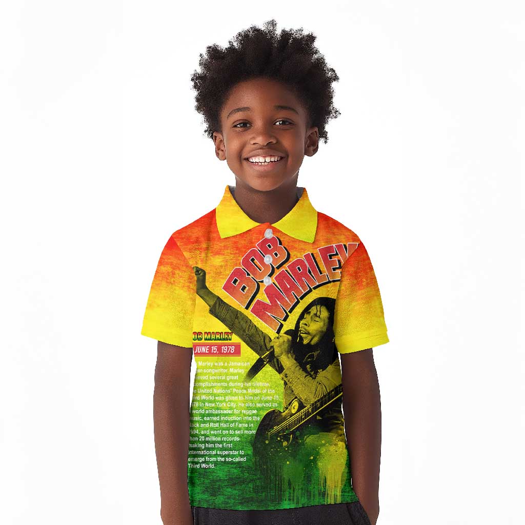 The Real Legend Bob Kid Polo Shirt African Jamaica Reggae